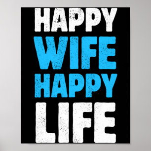 Poster Desempenho de vida feliz esposa feliz homens