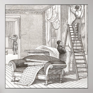 Pôster Desenhando Cavalheiros Vintage Interior Decorator