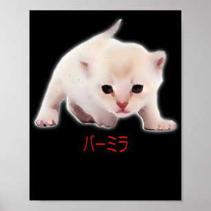 Poster Desenhar De Mão Engraçado Burmilla Cat Pai Japã