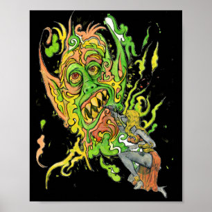 Poster Desenhar Psicodélicos Monstro