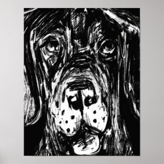 Pôster Desenho a carvão de Dogue Alemão