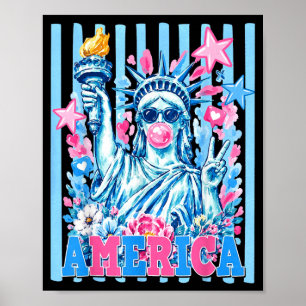 Poster Desenho à Mão Es 4 de Julho Projeto da Estátua da