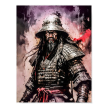 Desenho a tinta de guerreiro samurai Ronin