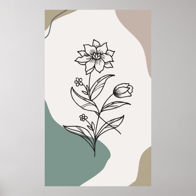 Poster Desenho abstrato boho (Frente)