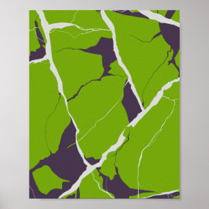 Poster Desenho Abstrato de uma Superfície Verde Rachada