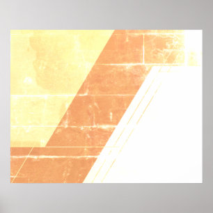 Poster Desenho Abstrato em Marrom+Tan em Parede de Estilo