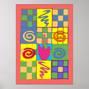 Pôster Desenho Abstrato em Quadrados