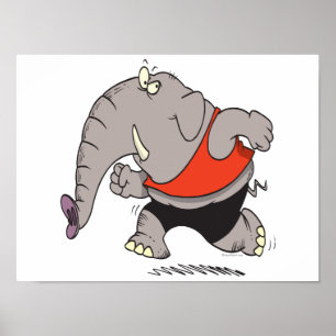 Pôster desenho animado da corrida do corredor bobo