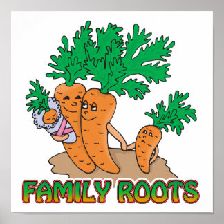 Poster desenho animado da família das raízes da família
