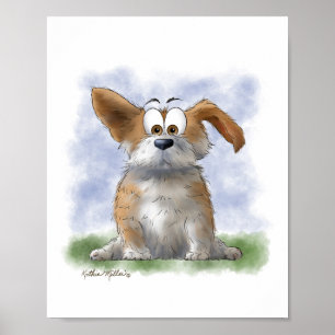 Poster Desenho Animado de Corgi Fofo