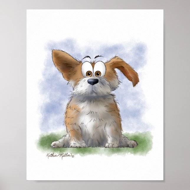 Poster Desenho Animado de Corgi Fofo (Frente)