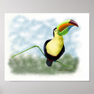 Poster Desenho Animado de Tucano Feliz