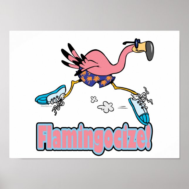 Pôster desenho animado flamingocize corrida flamingo (Frente)