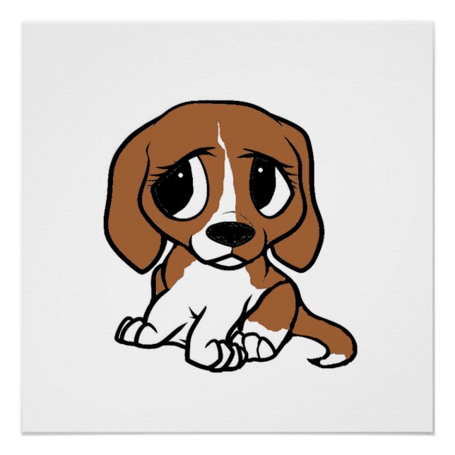 Pôster desenho animado vermelho branco (Frente)