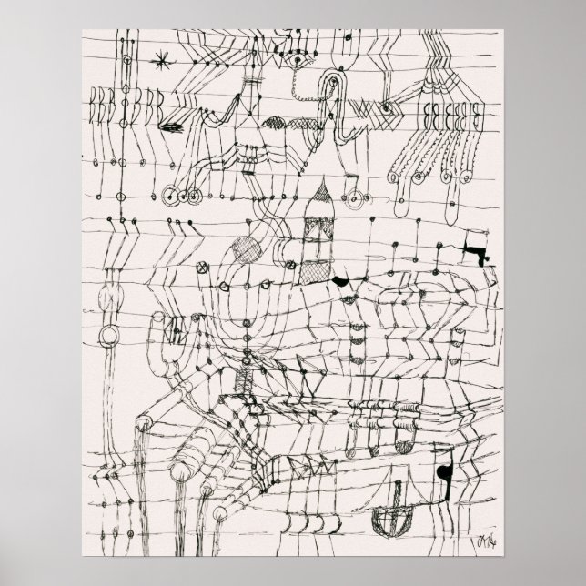 Poster Desenho anotado na forma de uma rede (1920) (Frente)