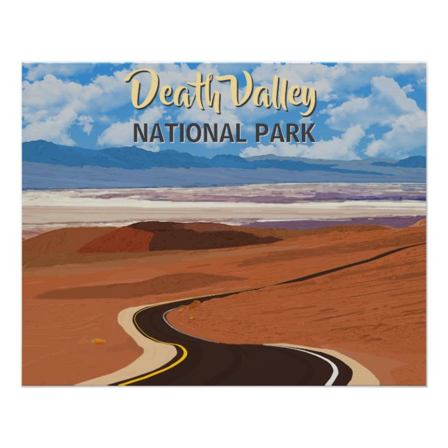 Pôster Desenho Antigo de Death Valley (Frente)