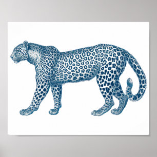 Poster Desenho antigo de um Leopardo