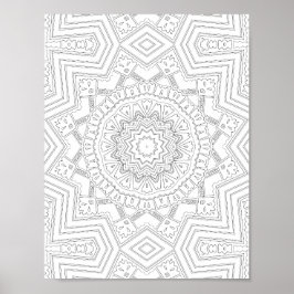 Poster Desenho Artístico de Página para Colorir com Geome