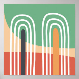 Poster Desenho artístico do arco-íris, arte boho