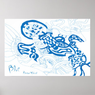 Poster Desenho Azul, abstrato