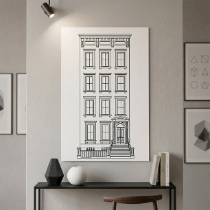Poster Desenho Clássico de Apartamento com Escada de Nova