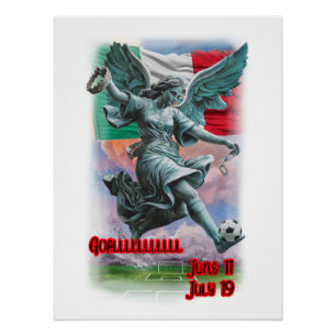Pôster Desenho Colorido do Anjo da Independência em um