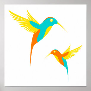 Poster Desenho colorido do colibri