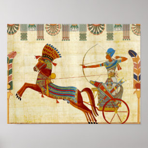 Poster Desenho Colorido do Faraó Ramesés II do Antigo Egi