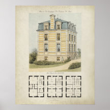 Desenho da arquitetura de Paris França Vintage nº