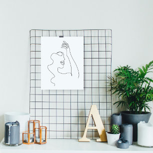 Poster Desenho da arte da linha   Preto e branco   Minima