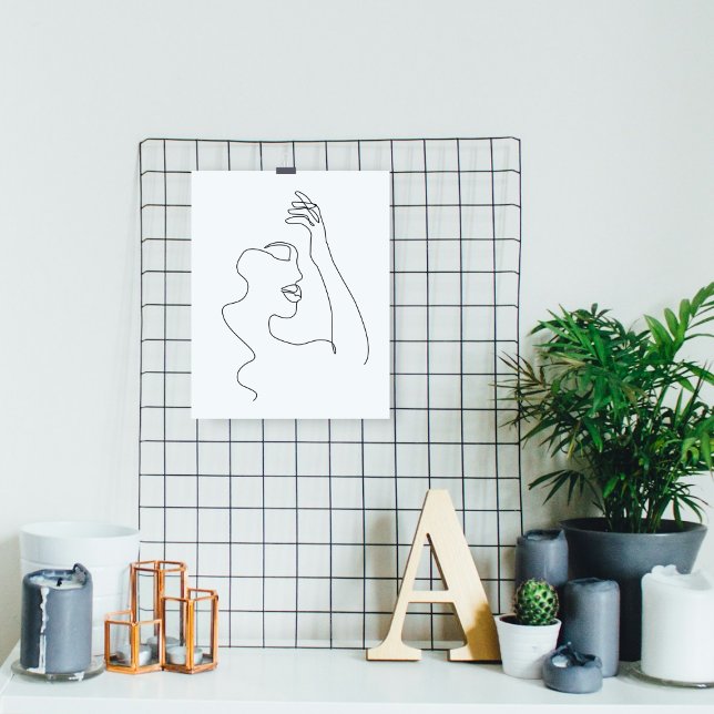 Poster Desenho da arte da linha | Preto e branco | Minima (black and white | line art for your frame | for art gallery | line drawing | minimal | ontemporary)