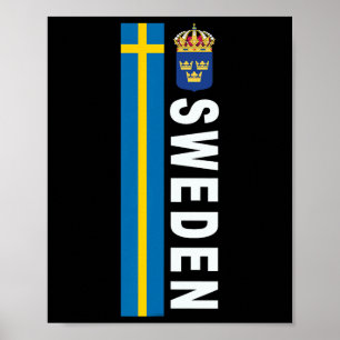 Poster Desenho da bandeira sueca ao estilo futebol sueco