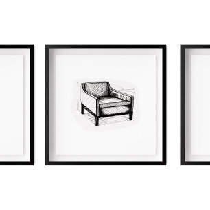 Poster Desenho da Cadeira do Braço em Upholstered