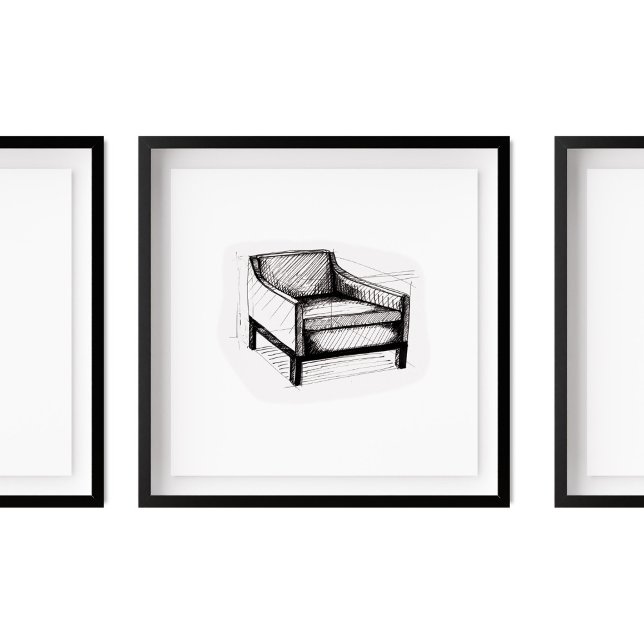 Poster Desenho da Cadeira do Braço em Upholstered (Criador carregado)