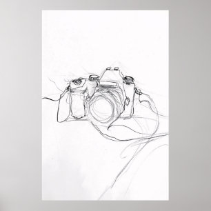 Poster Desenho da câmera minimalista -