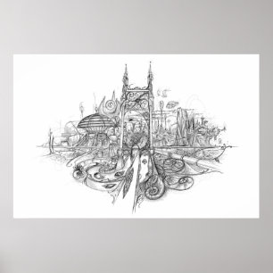Pôster Desenho da cidade