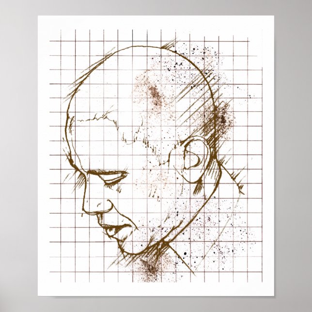 Pôster Desenho da Linha Barack Obama (Frente)