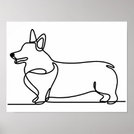 Poster Desenho da Linha Corgi