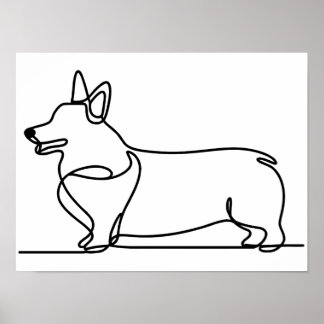 Poster Desenho da Linha Corgi