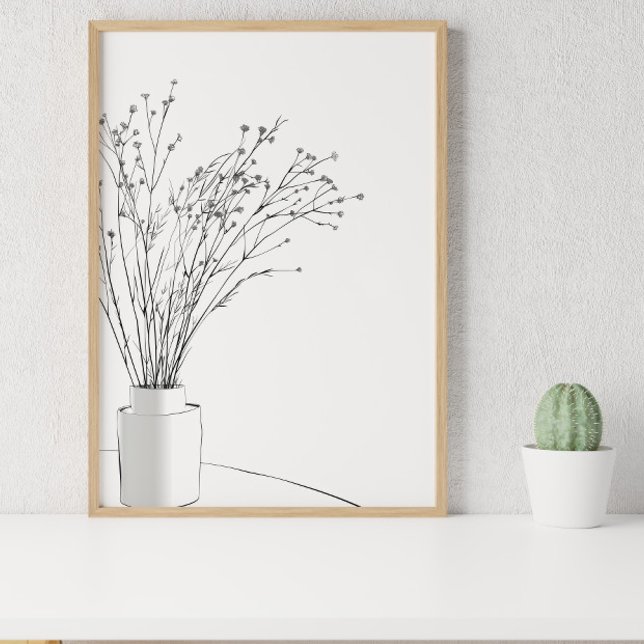 Poster Desenho da linha da ventoinha minimalista (Criador carregado)