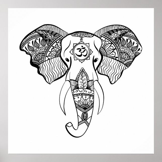 Poster Desenho da linha elefante (Frente)