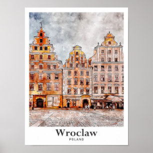 Poster Desenho Da Mão De Viagem de Polônia de Arte Wrocla