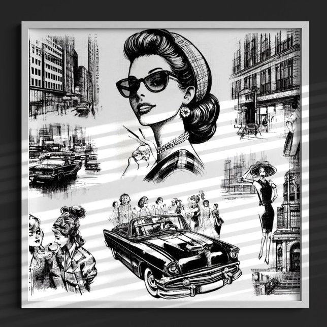 Poster Desenho da Moda Vintage (Criador carregado)