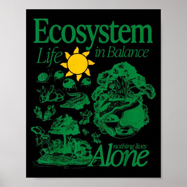 Poster Desenho da natureza em equilíbrio da vida do ecoss (Frente)