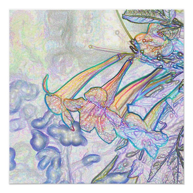 Pôster Desenho das flores do abstrato Pastel (Frente)