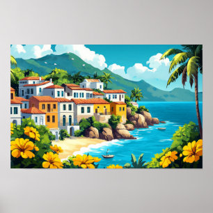 Poster Desenho de Aquarelas da Vila