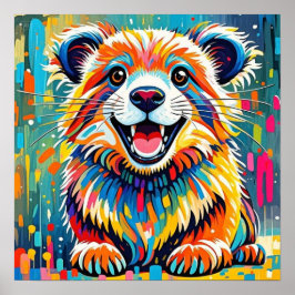 Poster Desenho de arte animal apresentando elementos ousa