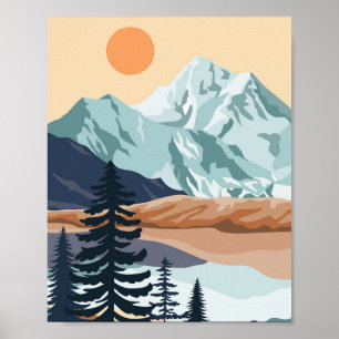 Poster Desenho de arte da linha de folhagem