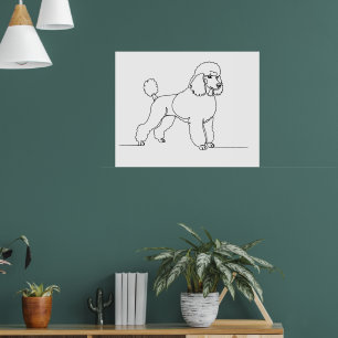 Poster Desenho de arte em linha de cão moderno minimalist