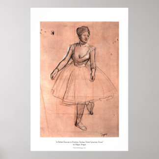 Pôster Desenho de Ballerina por Degas, dançarina de balé 